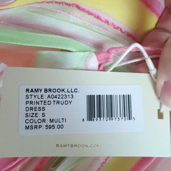 Ramy Brook Dress Small Striped Hi Lo Pink Sleeveless NWT - Picture 11 of 12